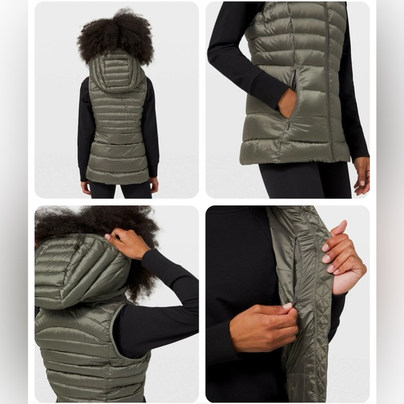 Lululemon Brave the Cold Vest Olive in size 6 - Picture 5 of 8